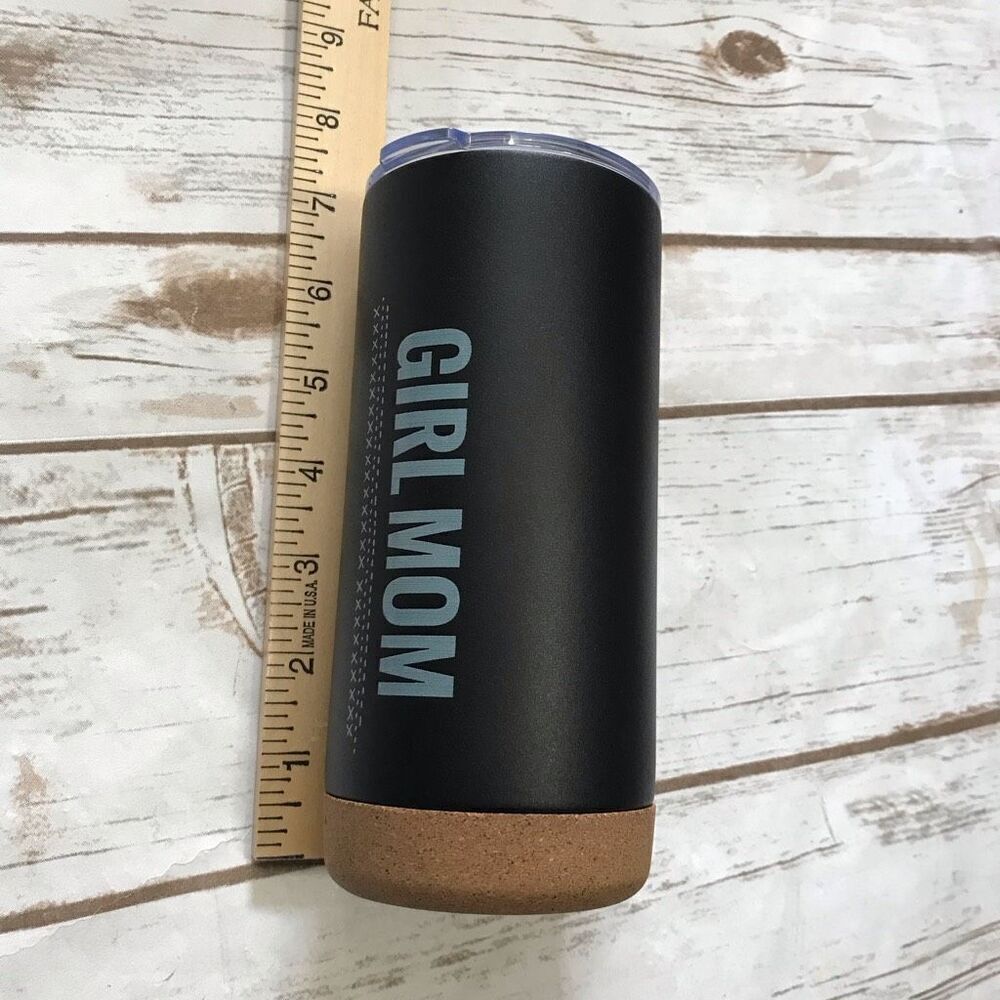 Demdaco Girl Mom Matte Black 17 ounce Stainless Steel Cork Bottom Travel Coffee - Picture 7 of 8